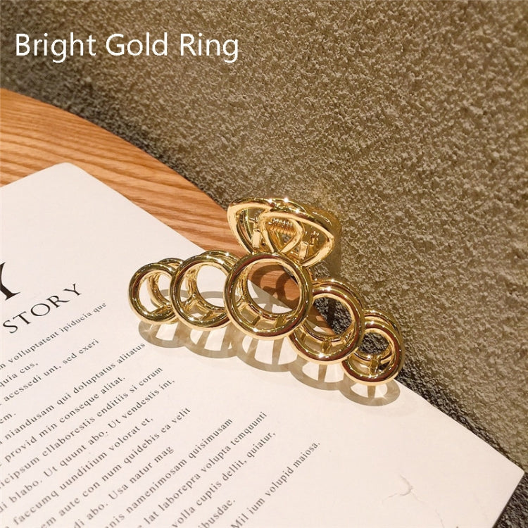 10 PCS Metal Hair Clip Retro Large Hair Clip, Colour: Bright Gold Ring