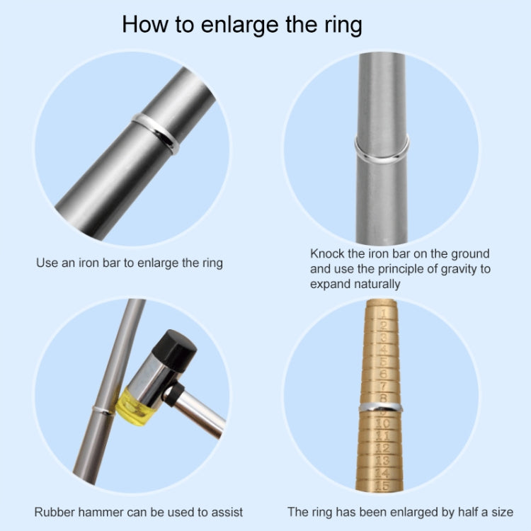 2 PCS Ring Measurement Tool Ring Formation Repair Correction Adjustment Tools,Style: Solid Iron Rod
