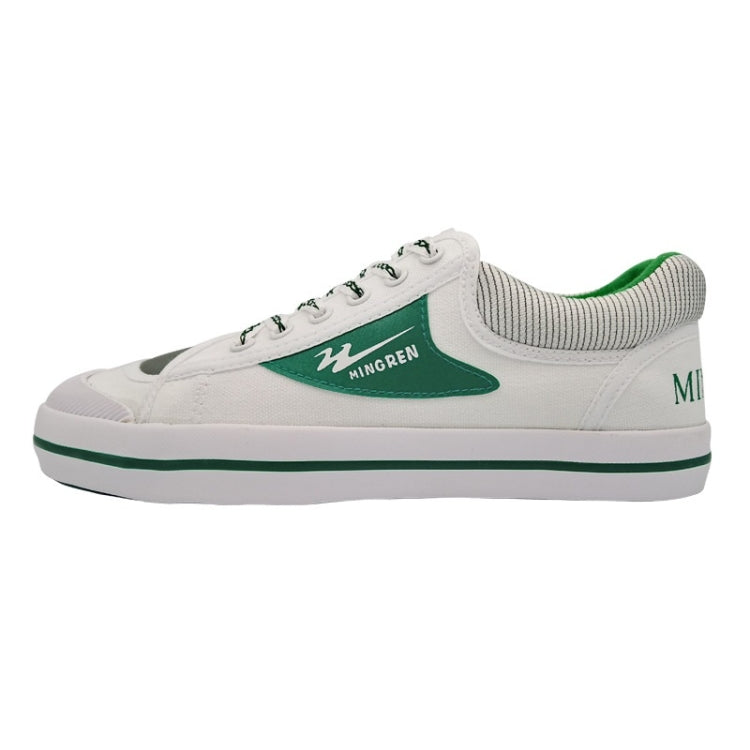 MINGREN Student Canvas Shoes Casual Antiskid Retro Sneakers, Size: 44(White Green)
