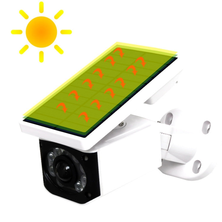 LED Simulation Security Camera Solar Lamp IP65 Waterproof Anti-Theft Human Body Induction Courtyard Spotlight(White)