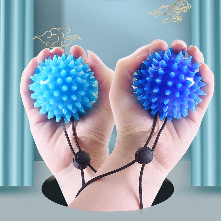 2 PCS TPR Grip Ball Rehabilitation Hemiplegia Stroke Massage Finger Ball, Specification: 6.5cm With Rope 20 Pounds (Blue)