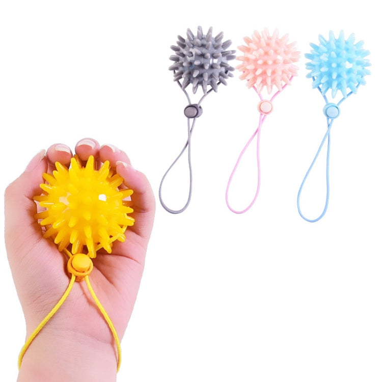 2 PCS TPR Grip Ball Rehabilitation Hemiplegia Stroke Massage Finger Ball, Specification: 6cm With Rope (Pink)