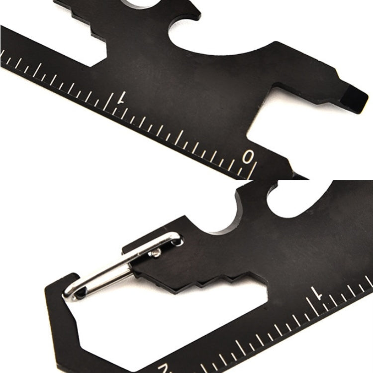 5 PCS 7 In 1 Outdoor Multi-Function Keychain Tool Card(Black)