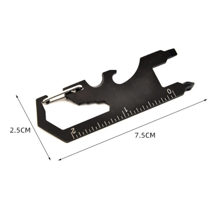 5 PCS 7 In 1 Outdoor Multi-Function Keychain Tool Card(Black)