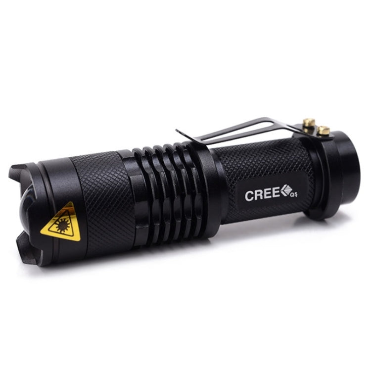 2 PCS Mini Zoom LED Flashlight Dual-Purpose Retractable Flashlight