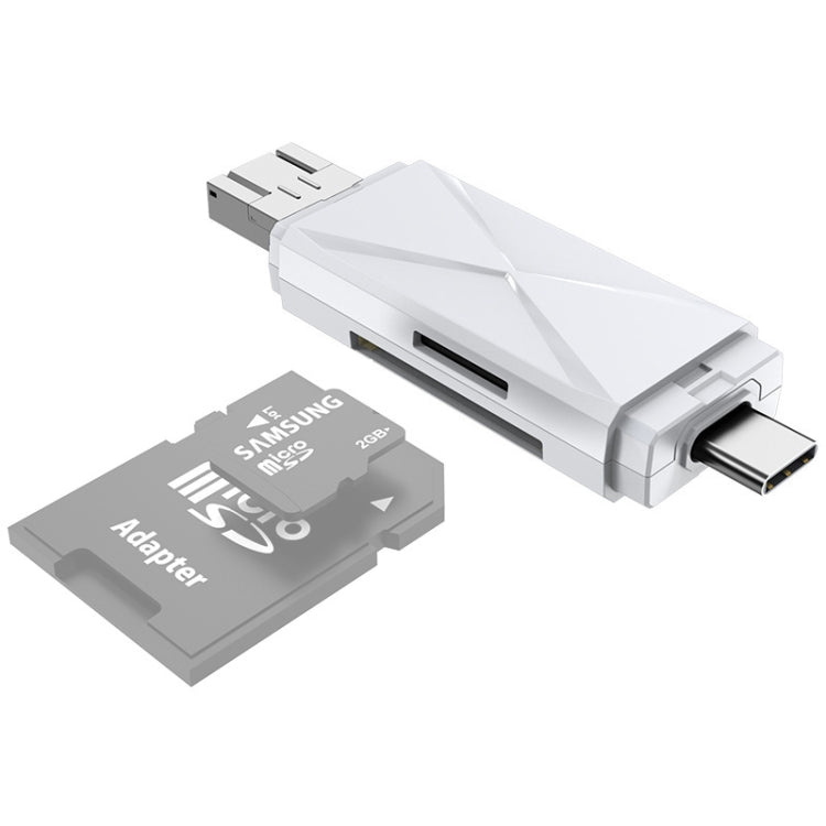 YH-109 SD/TF/Type-C/Micro USB/USB Computer PC Mobile Phone OTG Card Reader