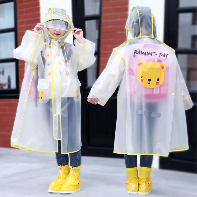 CYX307 Students And Children With Schoolbags Raincoats Full-Body Waterproof Poncho, Size: M(Yellow)