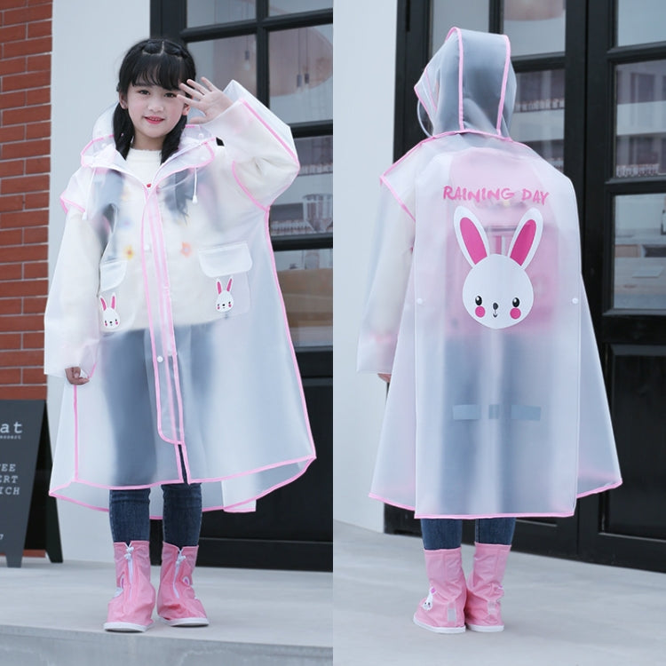 CYX307 Students And Children With Schoolbags Raincoats Full-Body Waterproof Poncho, Size: L(Powder)