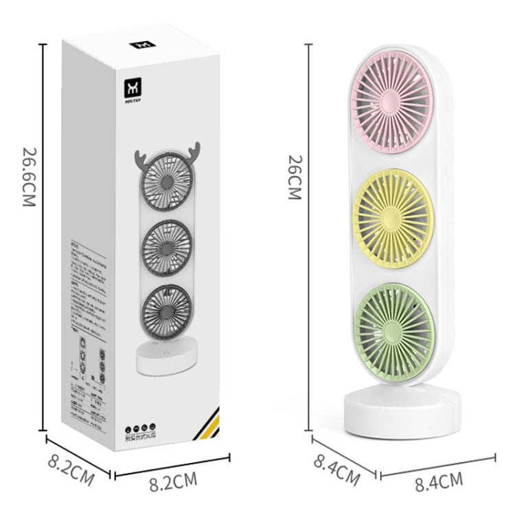 Student Dormitory Office Desktop Mini Three-head Fan
