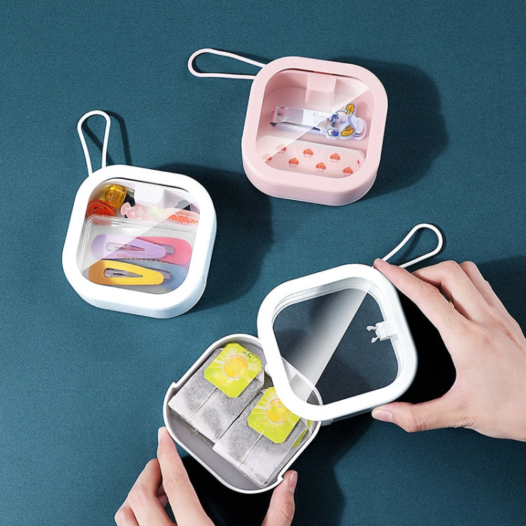 2 PCS Desktop Portable Storage Box Multifunctional Finishing Push Box Port Sundrome Plastic Storage Box