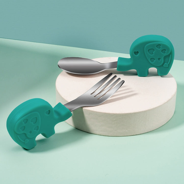 2 Sets Baby Training Short Handle Eating Spoon Children Stainless Steel Spoon Tableware