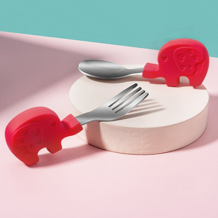 2 Sets Baby Training Short Handle Eating Spoon Children Stainless Steel Spoon Tableware