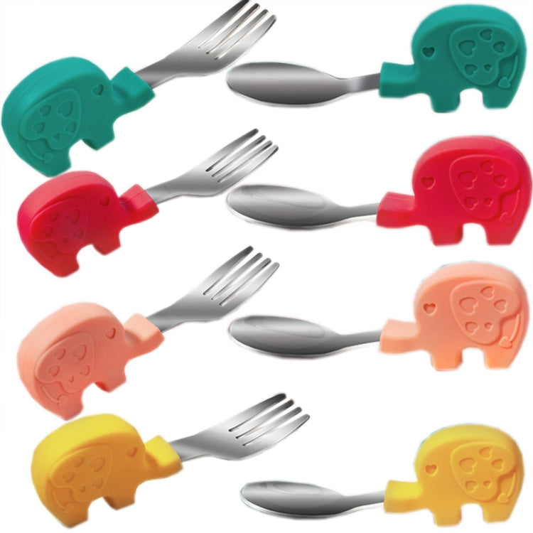 2 Sets Baby Training Short Handle Eating Spoon Children Stainless Steel Spoon Tableware