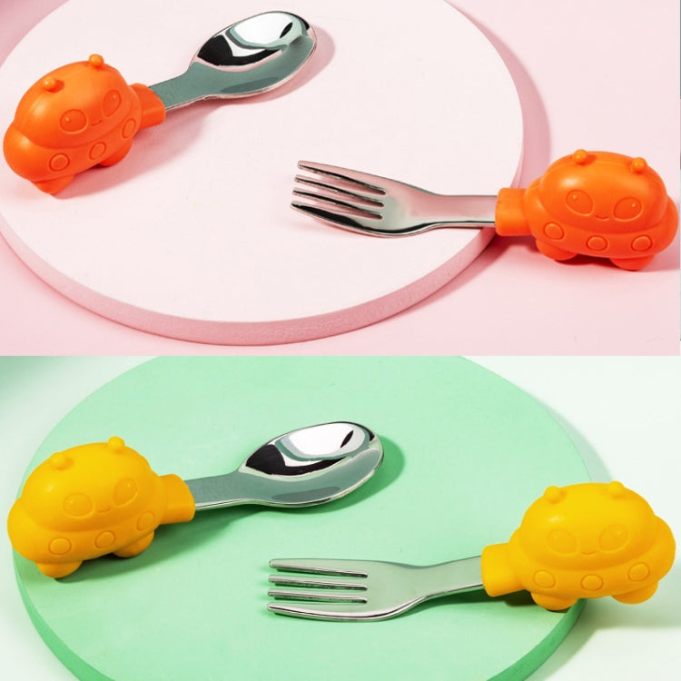 2 Sets Baby Training Short Handle Eating Spoon Children Stainless Steel Spoon Tableware
