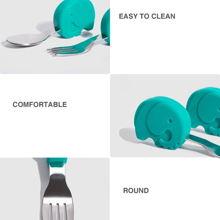2 Sets Baby Training Short Handle Eating Spoon Children Stainless Steel Spoon Tableware