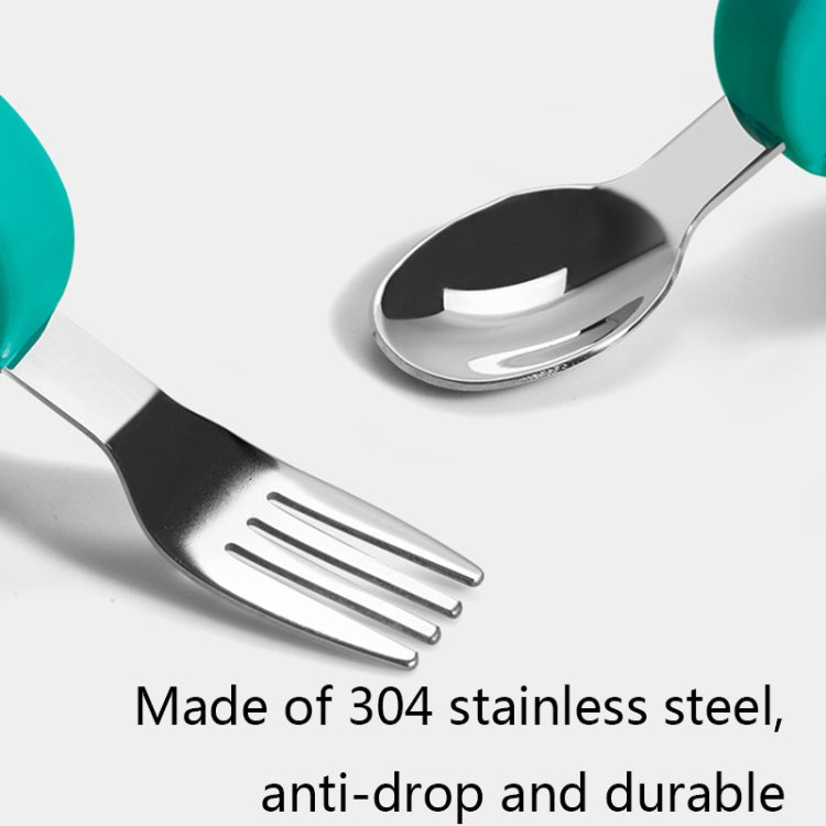 2 Sets Baby Training Short Handle Eating Spoon Children Stainless Steel Spoon Tableware