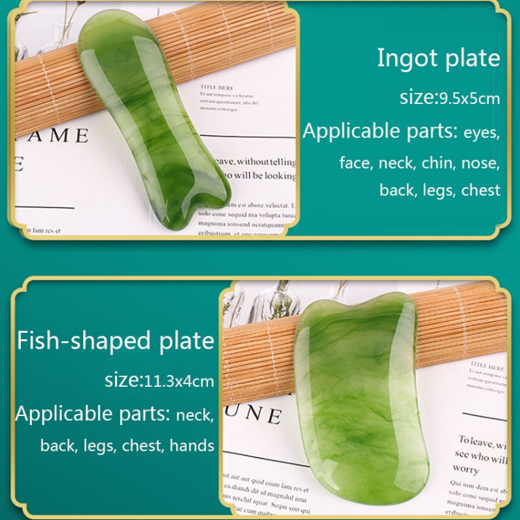 10 PCS Resin Scraping Sheet Massage Facial Tendon Stick Beauty Salon Shave Board Acupuncture Pen, Color Classification: Amber Ingot Board