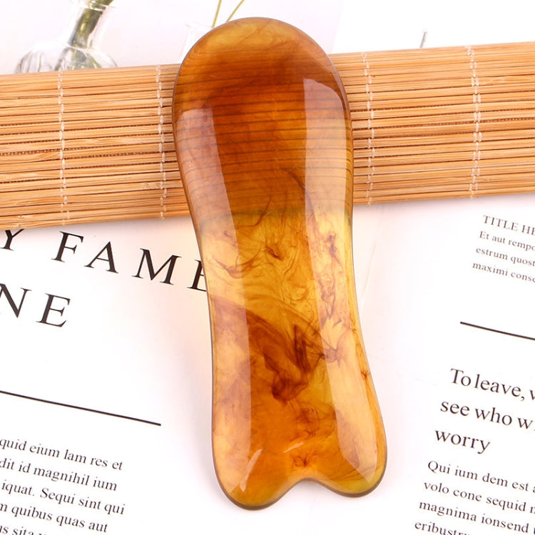 10 PCS Resin Scraping Sheet Massage Facial Tendon Stick Beauty Salon Shave Board Acupuncture Pen, Color Classification: Amber Fish Plate