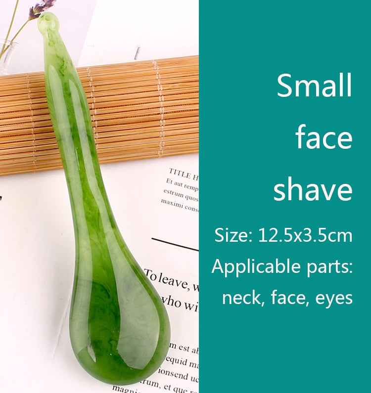 10 PCS Resin Scraping Sheet Massage Facial Tendon Stick Beauty Salon Shave Board Acupuncture Pen, Color Classification: Emerald Green Face Shave