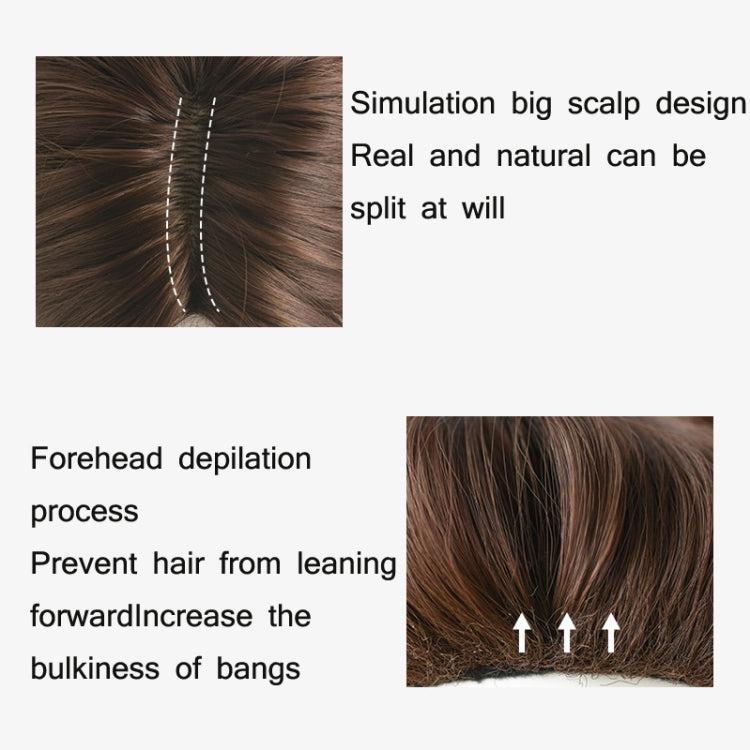 73cm Women Natural Wig Long Wavy Curly Hair With Bangs Chemical Fiber Wig