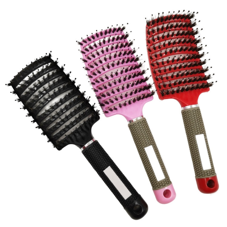 Retro Boar Bristles Hairdressing Big Curved Comb Curly Hair Massage Comb