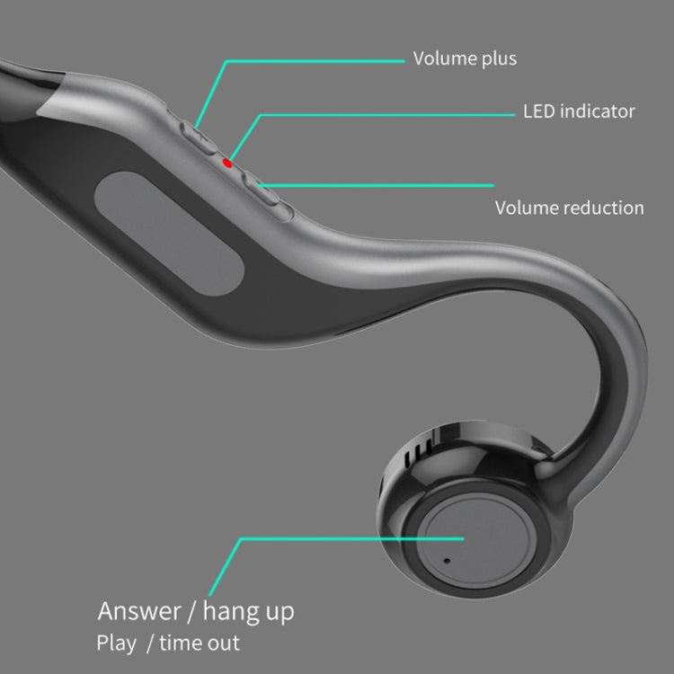 B1 Bone Passage Bluetooth Hanging Ear Wireless Headset, Colour: Black (Memory Version)