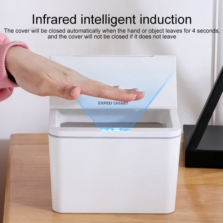 EXPED SMART Desktop Smart Induction Electric Storage Box Car Trash Can, Colour: 4L Battery Version (Gray)