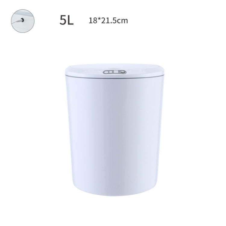EXPED SMART Desktop Smart Induction Electric Storage Box Car Office Trash Can, Specification: 5L USB Charging (White)