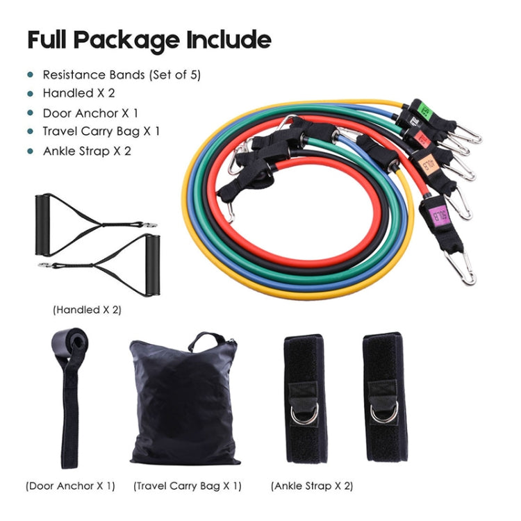 11 in 1 155lbs Latex Rally Home Fitness Training Multifunctional Yoga Elastic Band