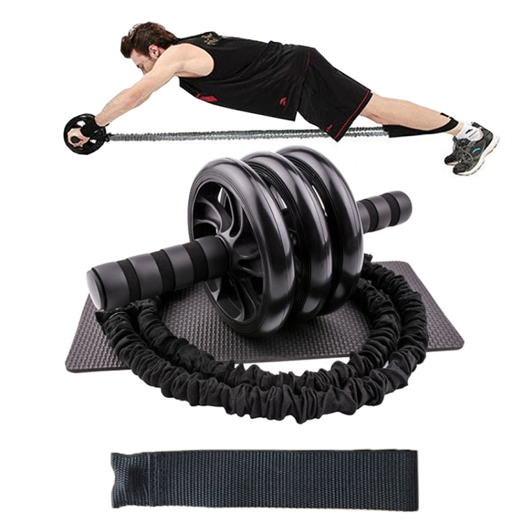5 in 1 Abdominal Muscle Training Three-Wheel Abdomen-Wheel Rally Set Home Fitness Equipment