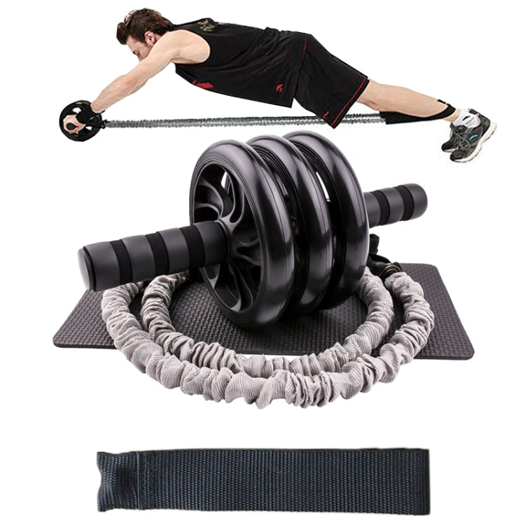 5 in 1 Abdominal Muscle Training Three-Wheel Abdomen-Wheel Rally Set Home Fitness Equipment