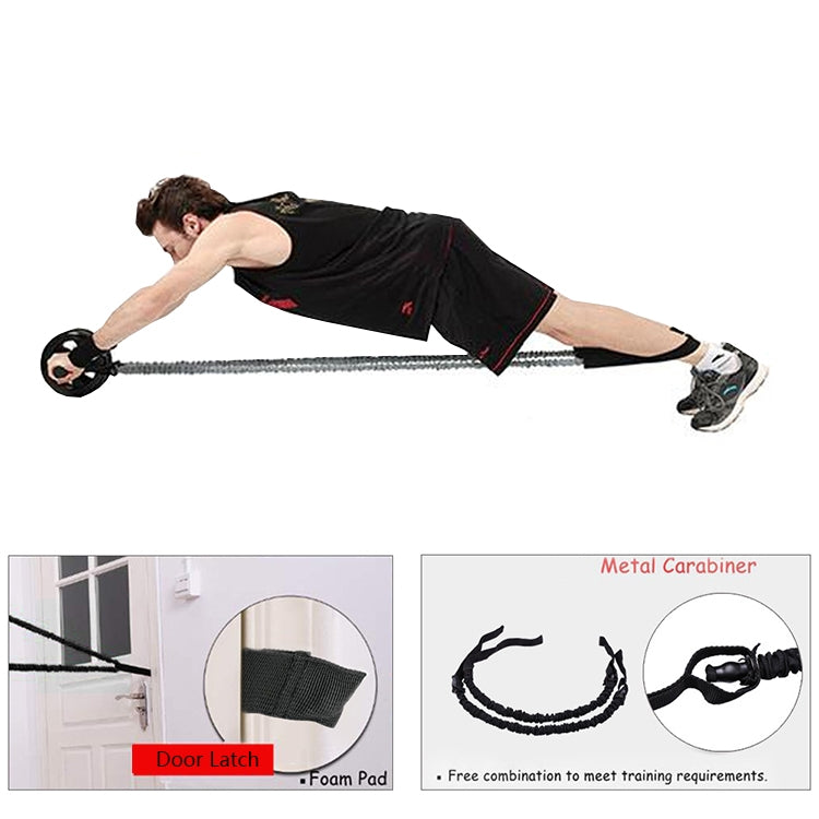 5 in 1 Abdominal Muscle Training Three-Wheel Abdomen-Wheel Rally Set Home Fitness Equipment