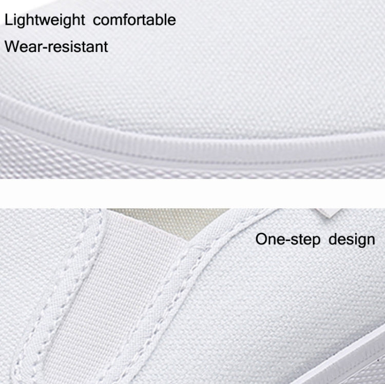 LuTai Men & Women Casual Simple Canvas Shoes Student Low-Top Sneakers, Size: 36(White)