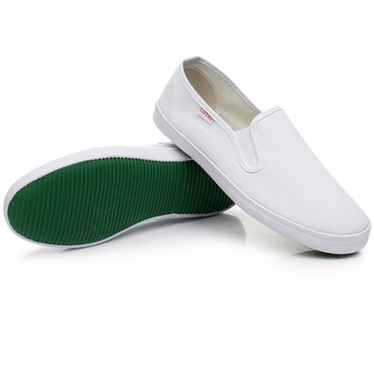 LuTai Men & Women Casual Simple Canvas Shoes Student Low-Top Sneakers, Size: 40(White)