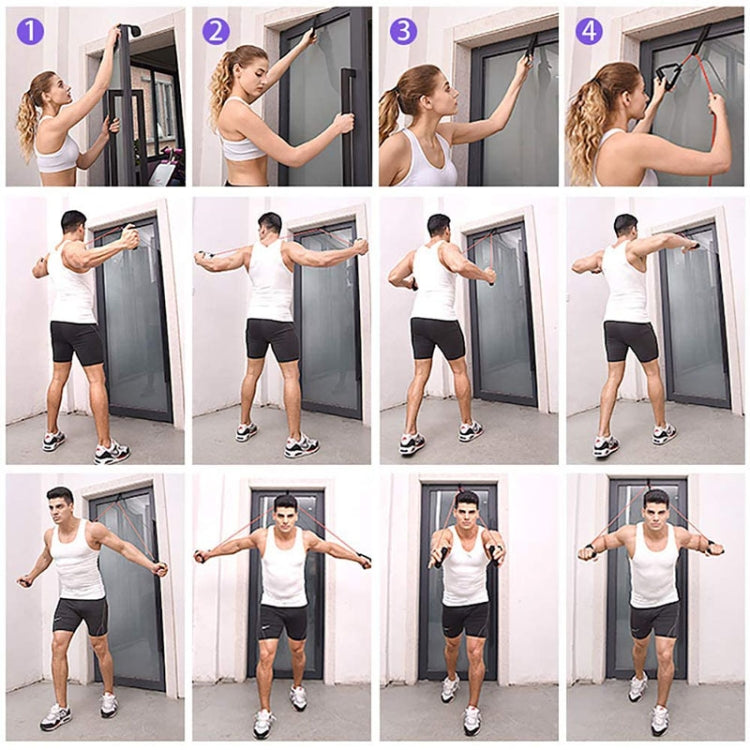 11 In 1 100lbs Multifunctional TPE Rally Resistance Band Muscle Training Elastic Rope Fitness Equipment