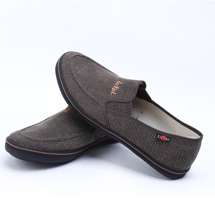LuTai Men Loafers Rubber Sole Shoes Breathable Wear-Resistant Casual Shoes, Size: 38