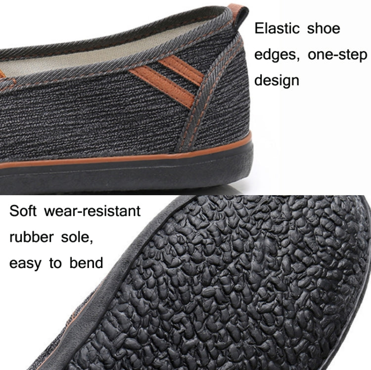 LuTai Men Loafers Rubber Sole Shoes Breathable Wear-Resistant Casual Shoes, Size: 38
