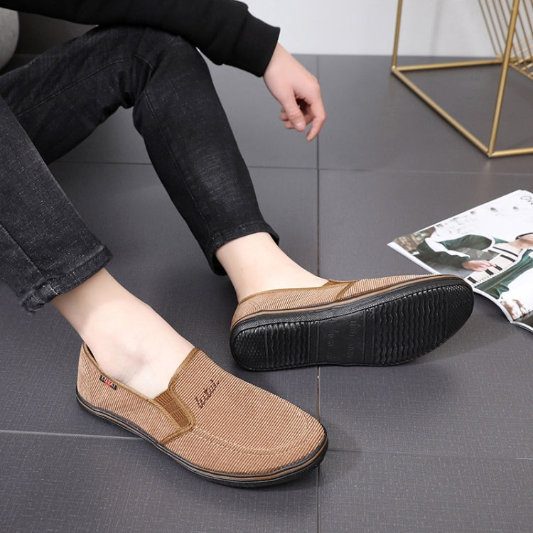 LuTai Men Loafers Rubber Sole Shoes Breathable Wear-Resistant Casual Shoes, Size: 38
