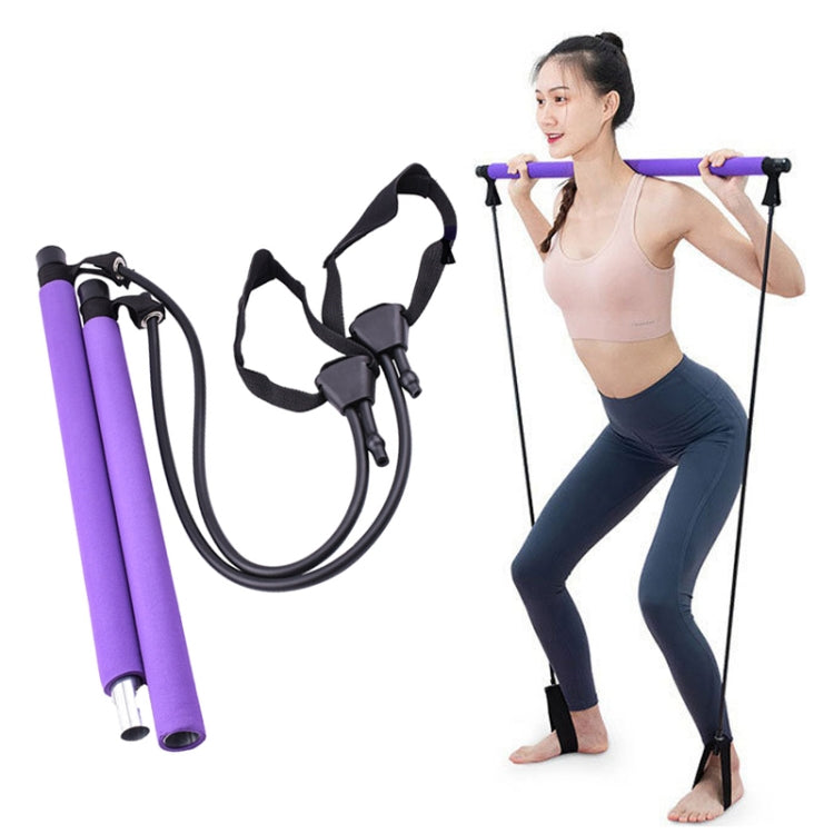 Adjustable Length Pilates Rod Yoga Rod Exercise Stretching Belt Squat Resistance Rope Home Fitness Equipment