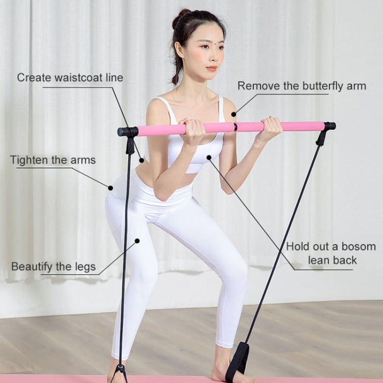 Adjustable Length Pilates Rod Yoga Rod Exercise Stretching Belt Squat Resistance Rope Home Fitness Equipment