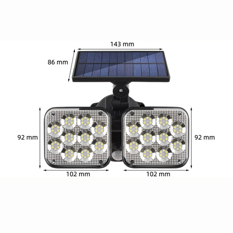 TY06602 120 SMD Solar Human Body Induction Light Outdoor Waterproof LED Wall Light
