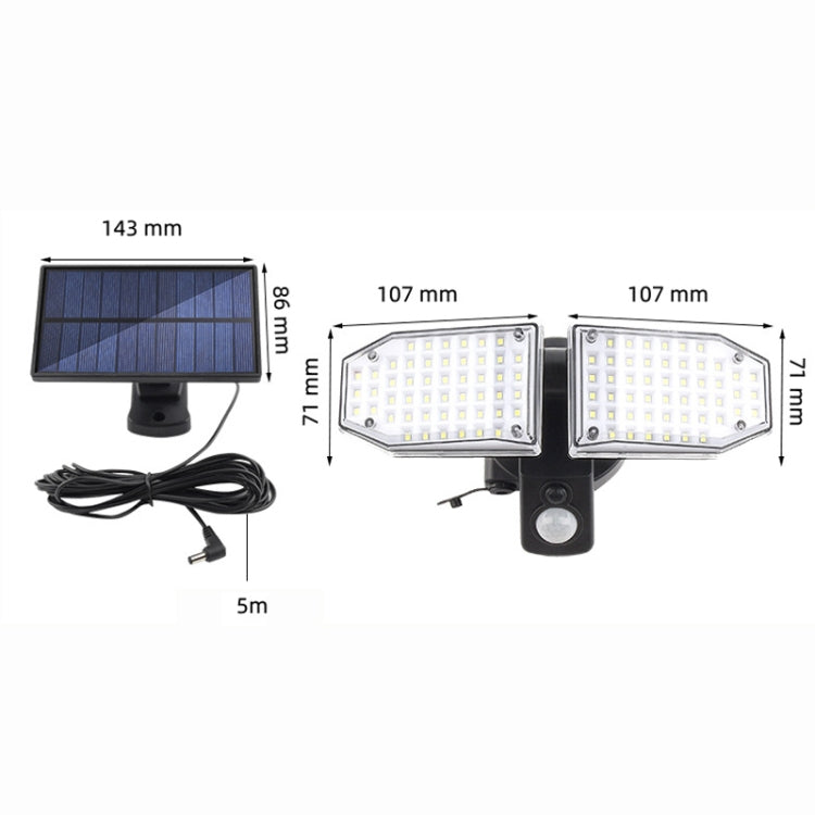 TY06603 100 SMD Solar Human Body Induction Light Outdoor Waterproof LED Wall Light