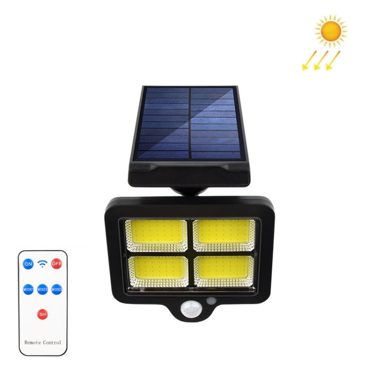 TY07004 140 COB With Remote Control Outdoor Solar Wall Lamp Rotatable Human Body Induction Courtyard Light