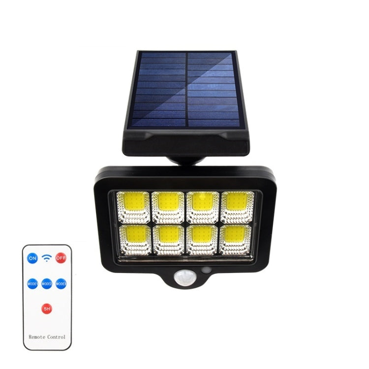 TY07006 128 COB With Remote Control Outdoor Solar Wall Lamp Rotatable Human Body Induction Courtyard Light