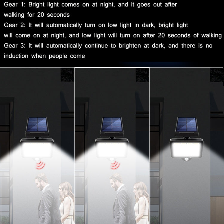 TY07010 120 LED With Remote Control Outdoor Solar Wall Lamp Rotatable Human Body Induction Courtyard Light
