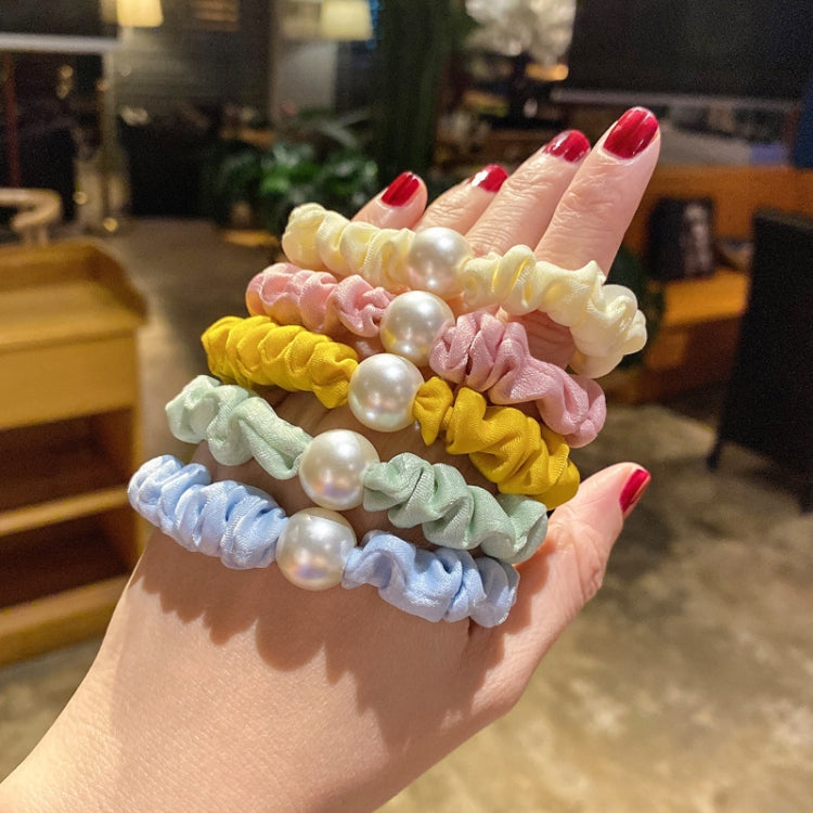 10 PCS Women Pearl Headband Large Intestine Hair Ring Hair Accessories