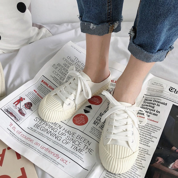 Women Half Slippers Canvas Shoes Non-Slip Sneakers, Size: 35