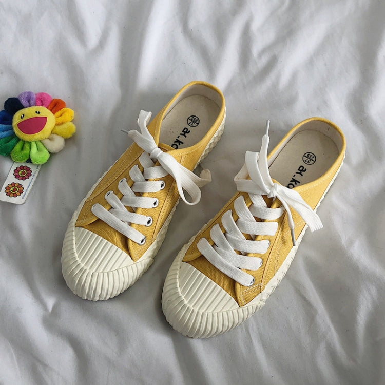 Women Half Slippers Canvas Shoes Non-Slip Sneakers, Size: 35