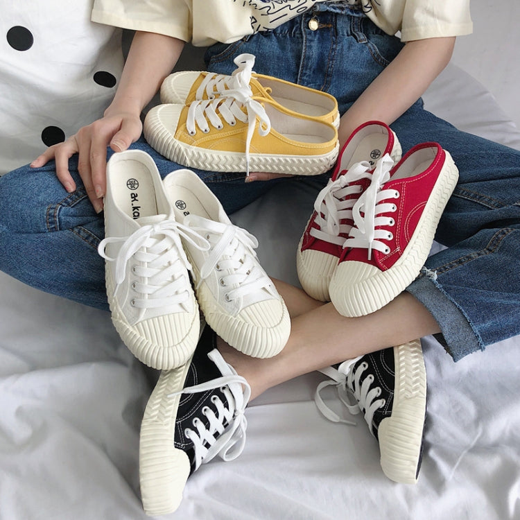 Women Half Slippers Canvas Shoes Non-Slip Sneakers, Size: 36