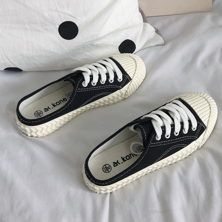 Women Half Slippers Canvas Shoes Non-Slip Sneakers, Size: 36
